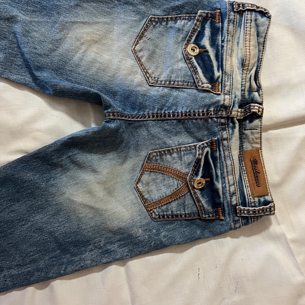 Slim Blue Jeans with Distressed Look